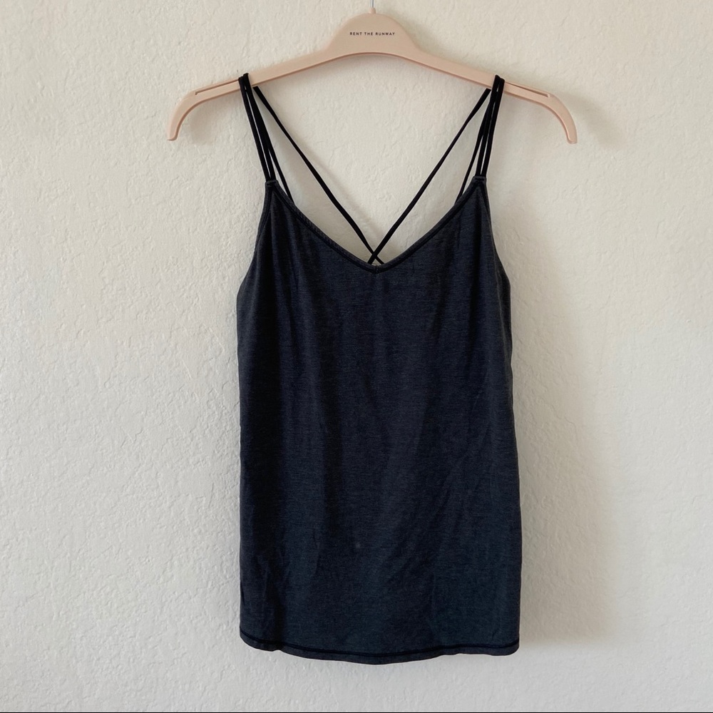 lululemon dark gray cross back tank